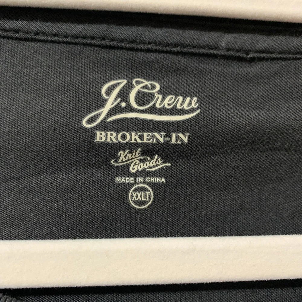 J.Crew Broken In Knit‎ Goods Long Sleeve Henley Shirt Black XXL T Classic